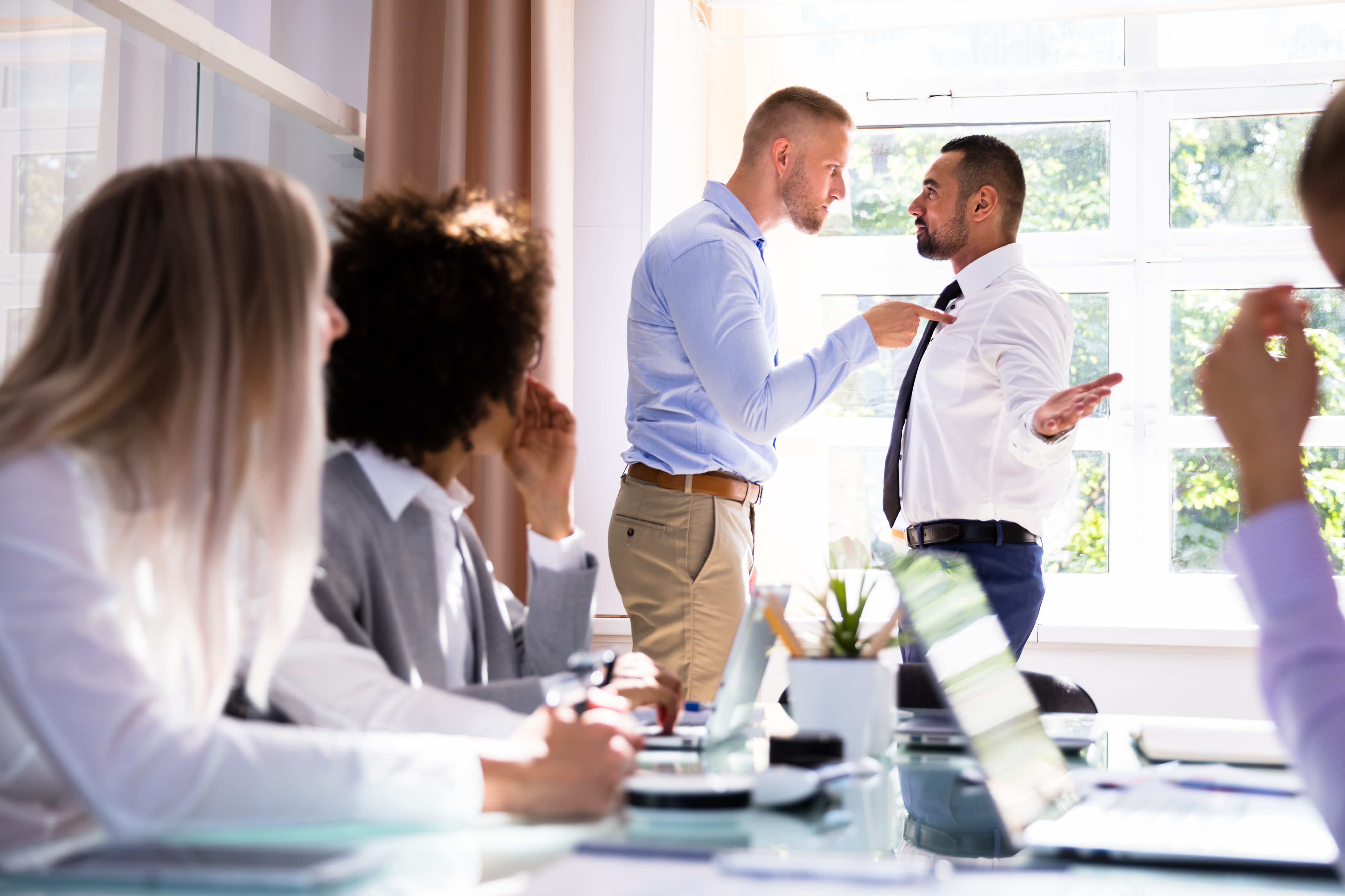Two Male Colleagues Fighting In Office THIRD PARTY WORKPLACE COMPLAINT INVESTIGATOR